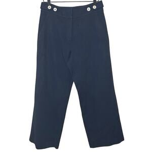 Veronica Beard Women’s Aubrie Wide Leg Ankle Pants Dark Blue Size 10